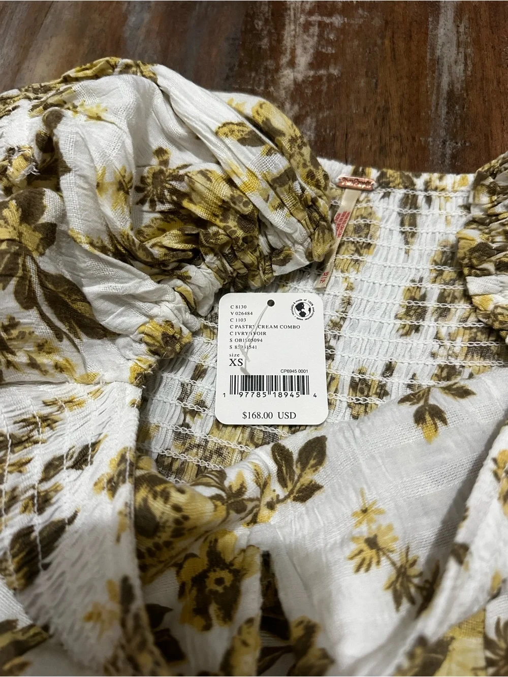 Free People Women’s White Floral Long Sleeve Maxi Dress - Yellow Floral Print